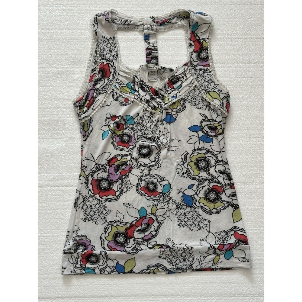 American Rag Cie Womens Large Babydoll Y2K Sleeveless Multiprint Artsy